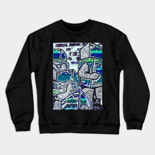 Punk Robots blue Crewneck Sweatshirt